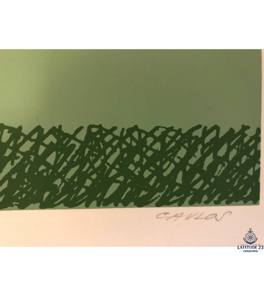 Serigrafia Original "A Terra é Azul" – Caulos - Luis Carlos Coutinho (70x50cm) – Estado Impecável