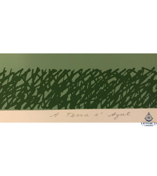 Serigrafia Original "A Terra é Azul" – Caulos - Luis Carlos Coutinho (70x50cm) – Estado Impecável