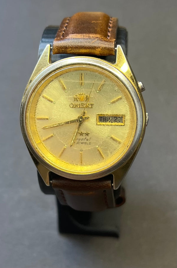 Orient Crystal Automático "Golden Sunburst" (37mm)